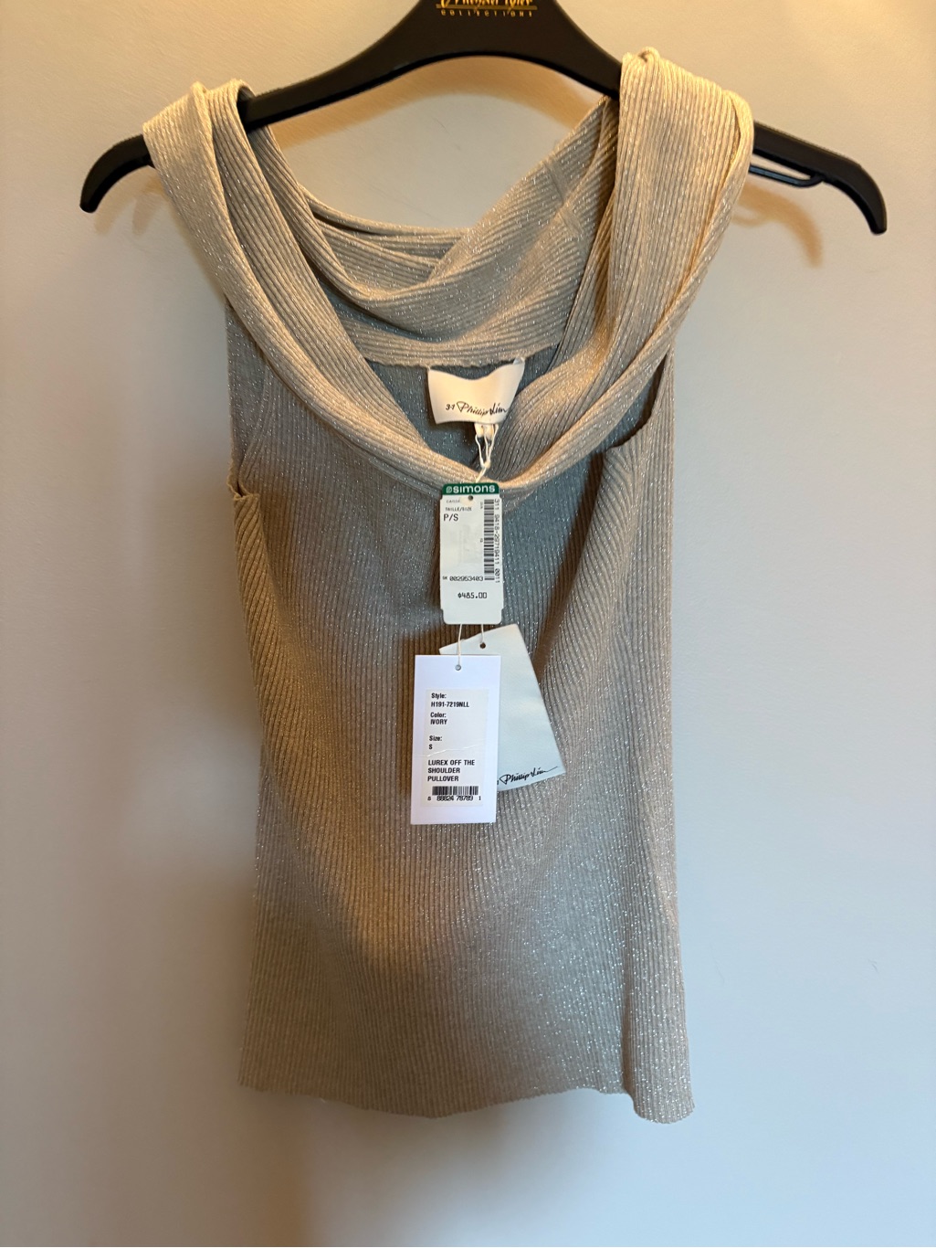 Philip Lim Nwt- Metallic Tank Top In Champagne
